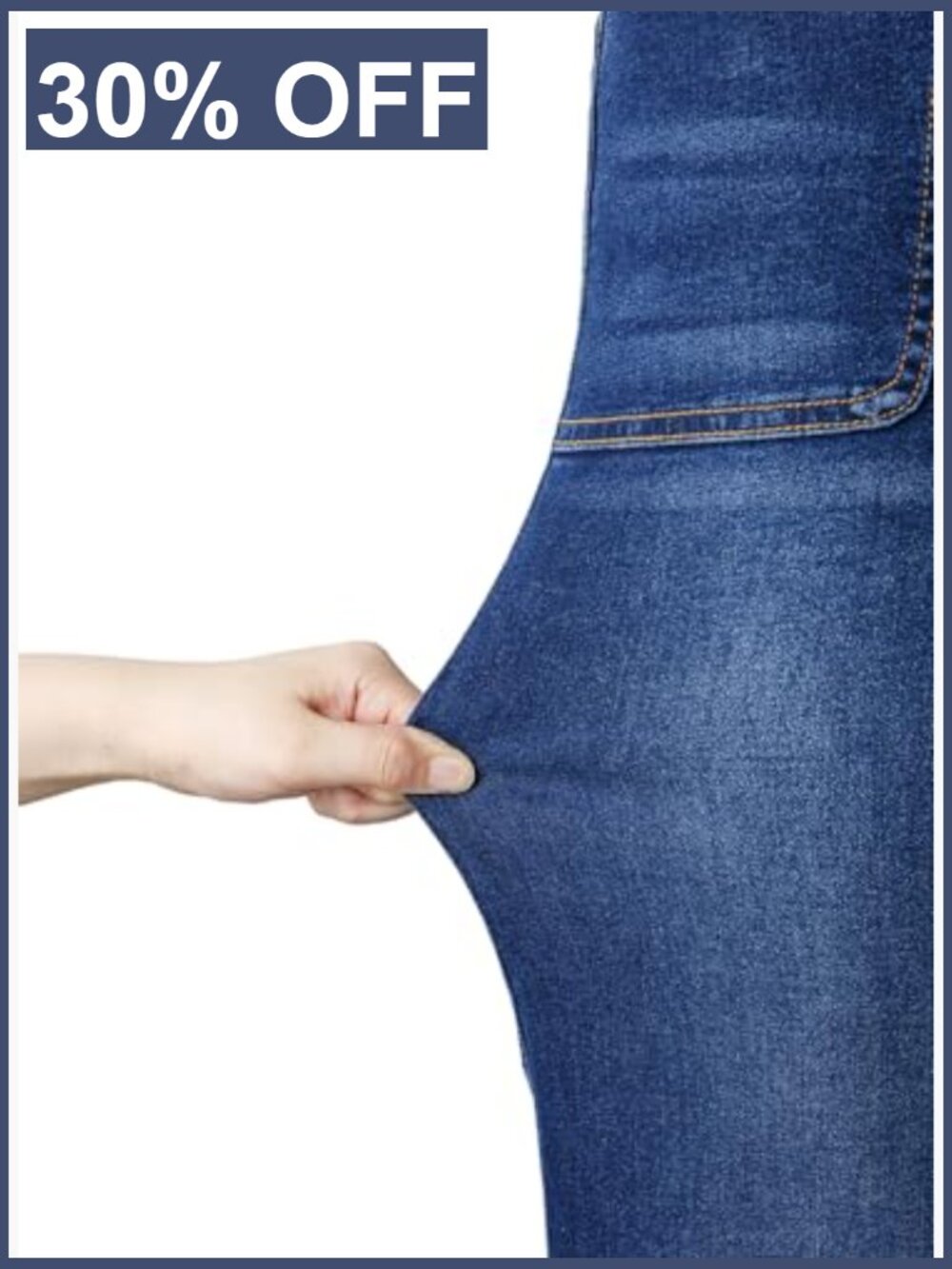 High Waisted Wide Leg Jeans Stretchy Tummy Control Straight Leg Denim Pants - Picture 7 of 7